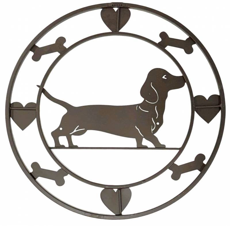 Round Dachshund Metal Wall Art 40cm V637-E522904