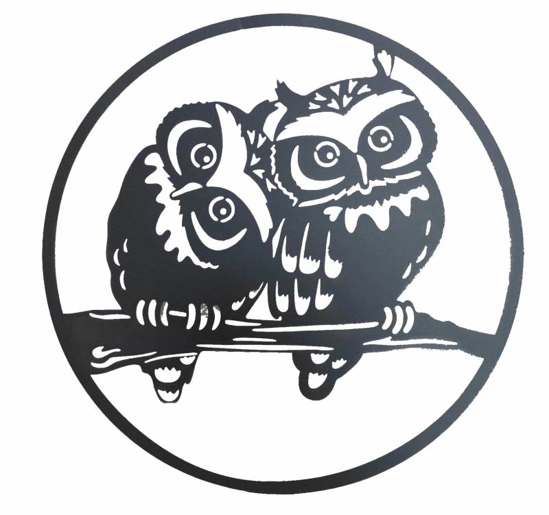 Round Owl Metal Wall Art 60cm V637-E522913