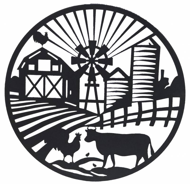 Round Farm Life Metal Wall Art 40cm V637-E522918