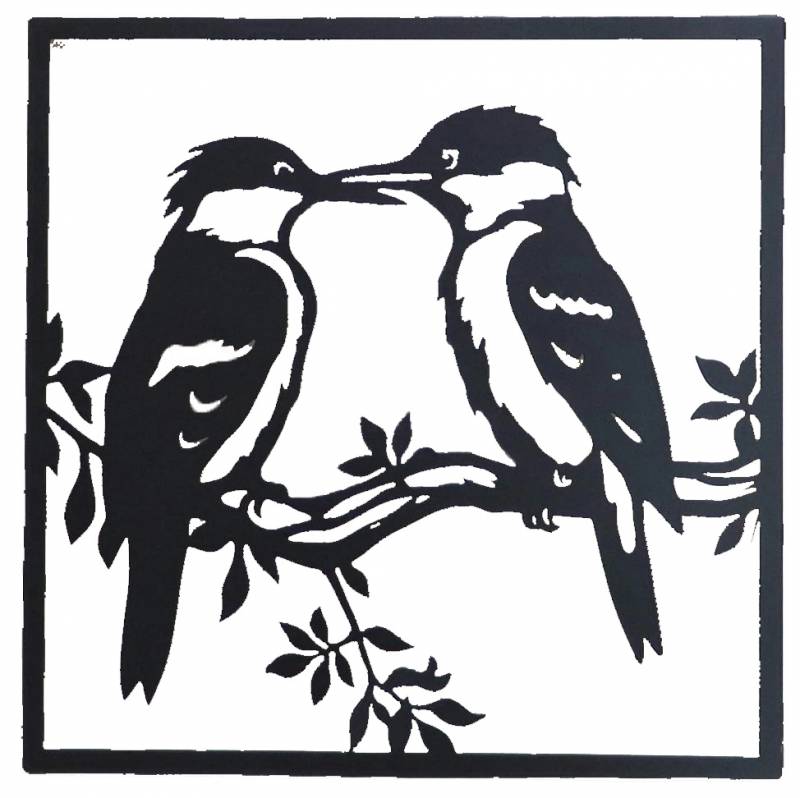 Square Kookaburra Duo Metal Wall Art 30cm V637-E522920