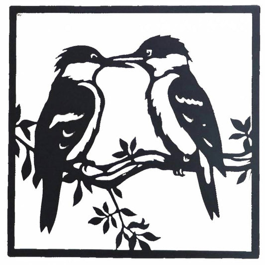 Square Kookaburra Duo Metal Wall Art 30cm V637-E522920