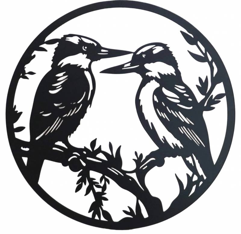 Round Happy Kookaburra Metal Wall Art 40cm V637-E522921