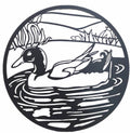 Round Friendly Duck Metal Wall Art 60cm V637-E522923