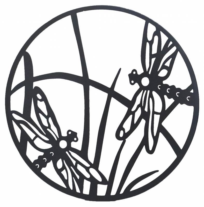 Round Dragonfly Metal Wall Art 40cm V637-E522940