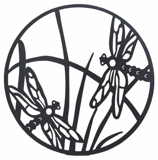 Round Dragonfly Metal Wall Art 40cm V637-E522940