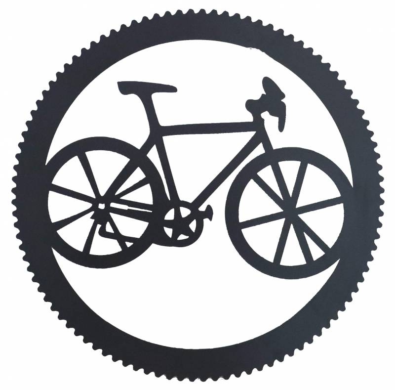 Round Bike And Cog Metal Wall Art 45x45cm V637-E522943