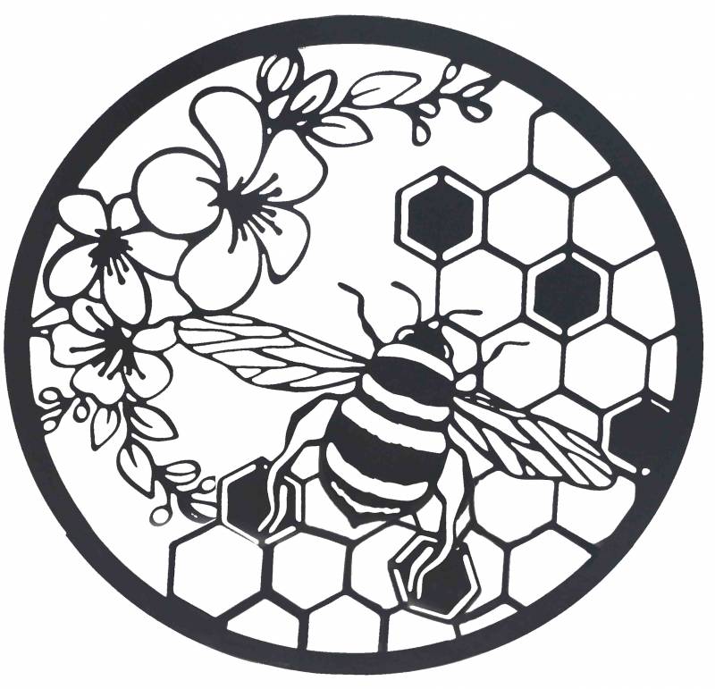 Beehive Producing Honey Metal Wall Art 60cm V637-E522944