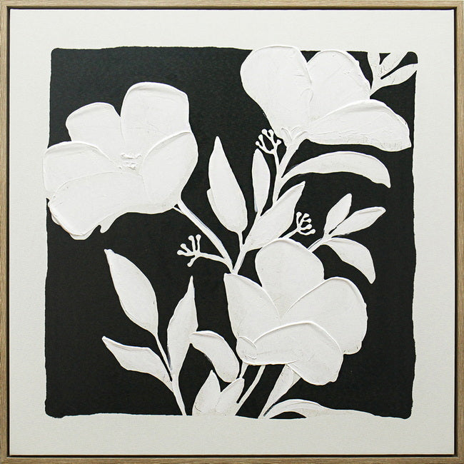 Black & White Blooms A Framed Artwork 80cm V637-E533469