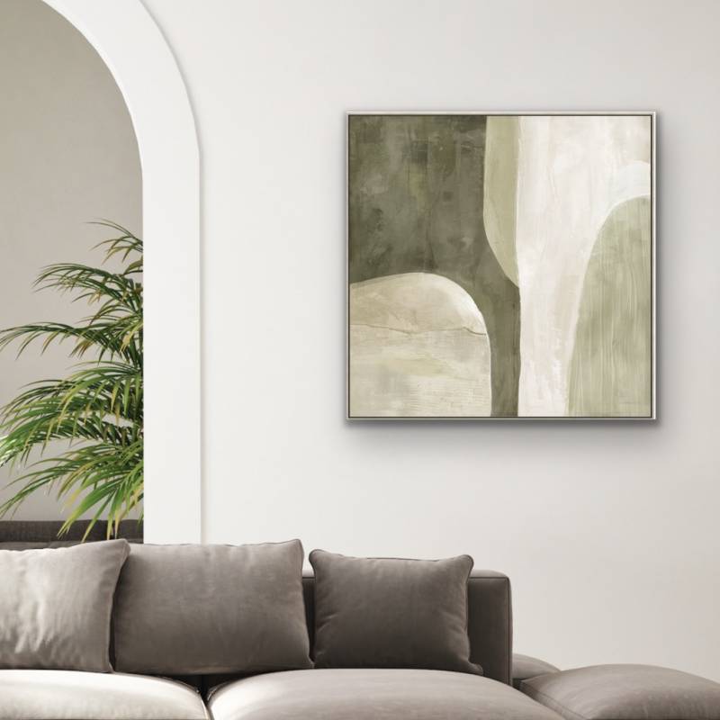 Green Abstract Framed Artwork 80cm V637-E592575
