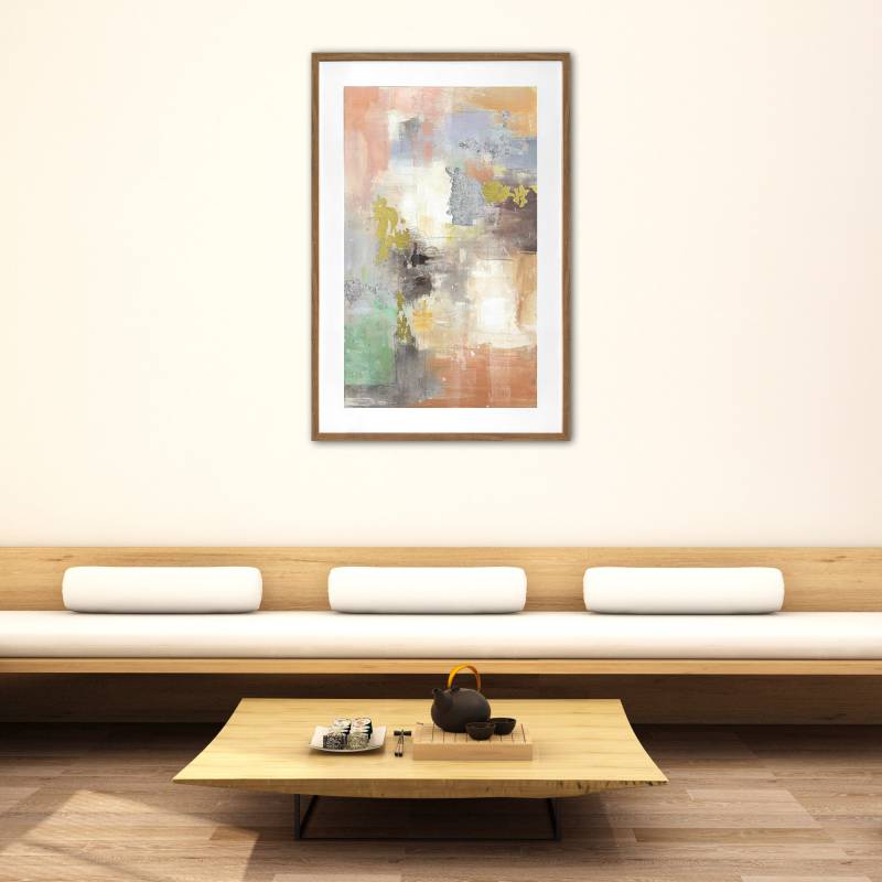 Hudson Abstract Artwork Framed W Glass Front 80x120cm V637-E646065