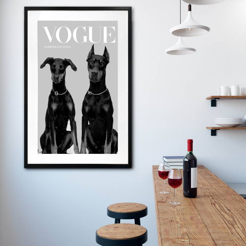 Luxury Dog Artwork Framed W Glass Front 80x120cm V637-E646073