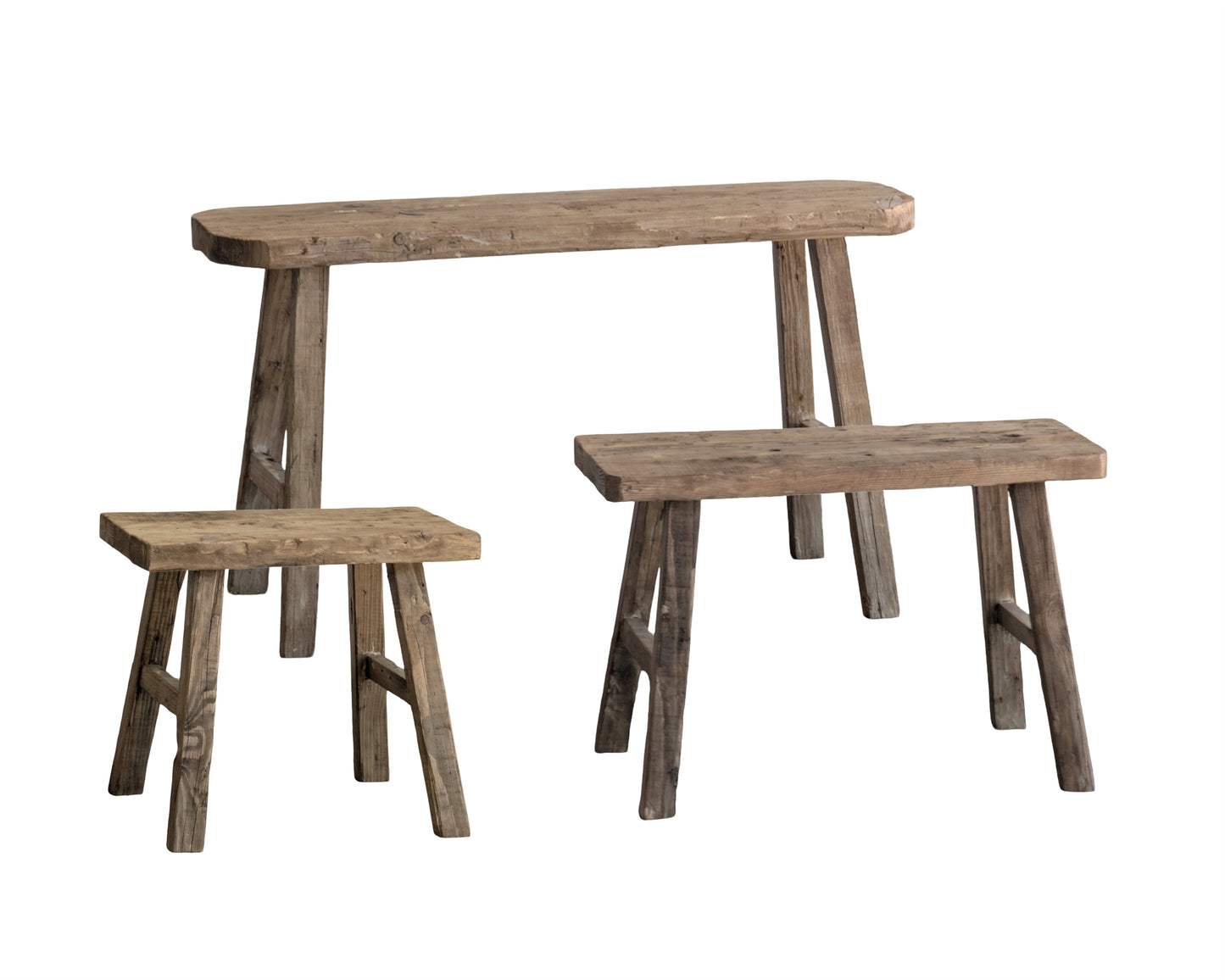 Set 3 Vintage Outdoor Kusina Bench 45cm V637-FUR40130