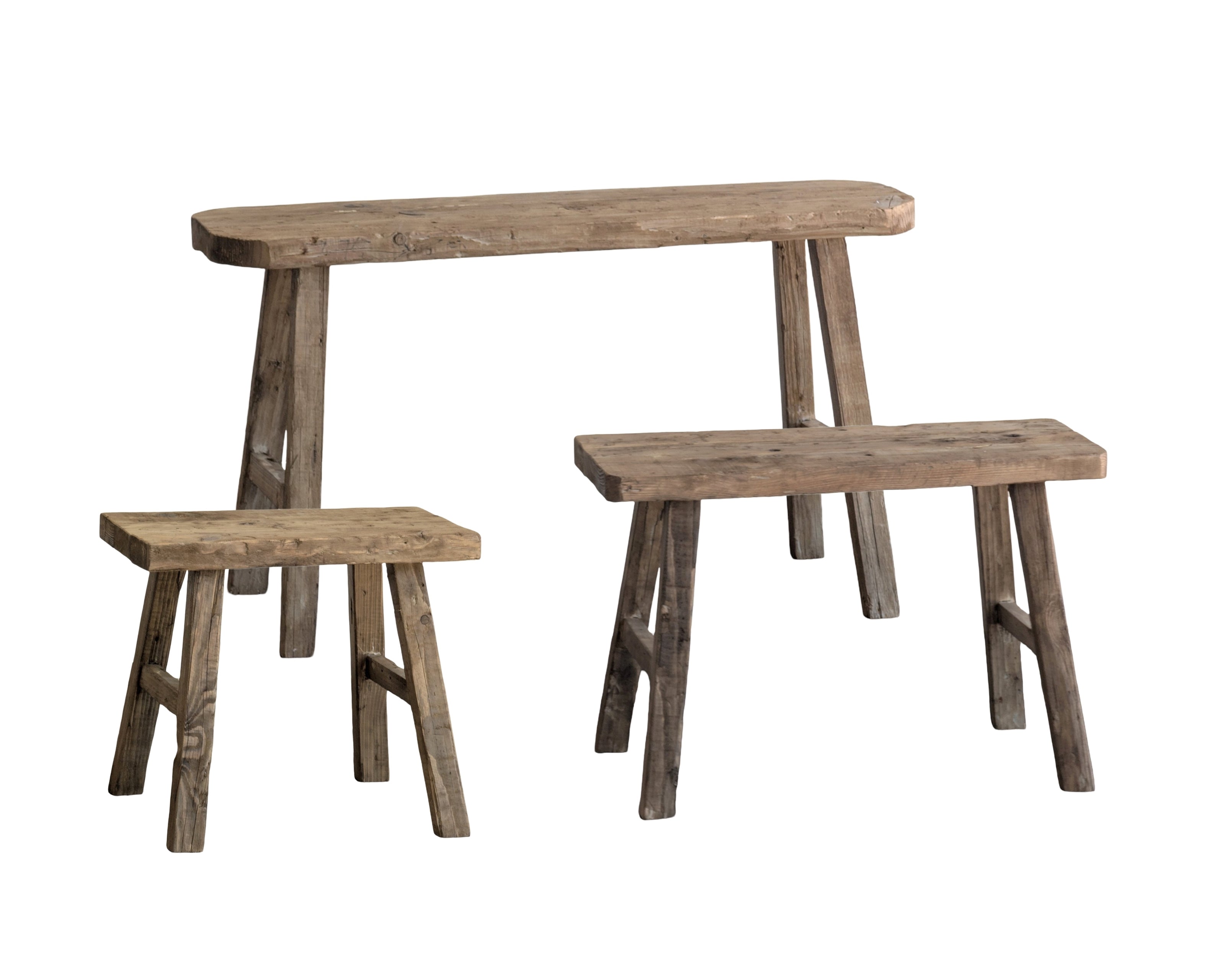 Set 3 Vintage Outdoor Kusina Bench 45cm V637-FUR40130