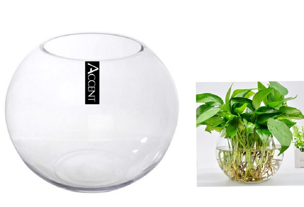 Glass Rose Fish Bowl 19x17cm V637-GBO30320