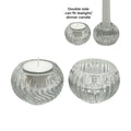 bulk 36 Clear Patterned Glass Candle Holder 2 Assorted 6x4cm V637-GCH35579