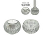 bulk 36 Clear Patterned Glass Candle Holder 2 Assorted 6x4cm V637-GCH35579