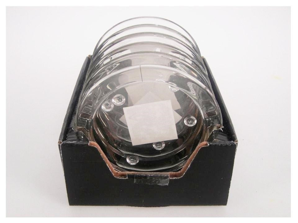 bulk 40 Clear Glass Round Candle Plate 11x2cm V637-GCH8585