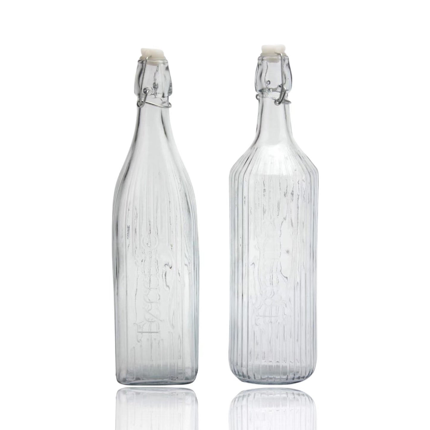 bulk 12 Clear Water Bottle Clip Top 1Lt 2 Assorted V637-GLA28378