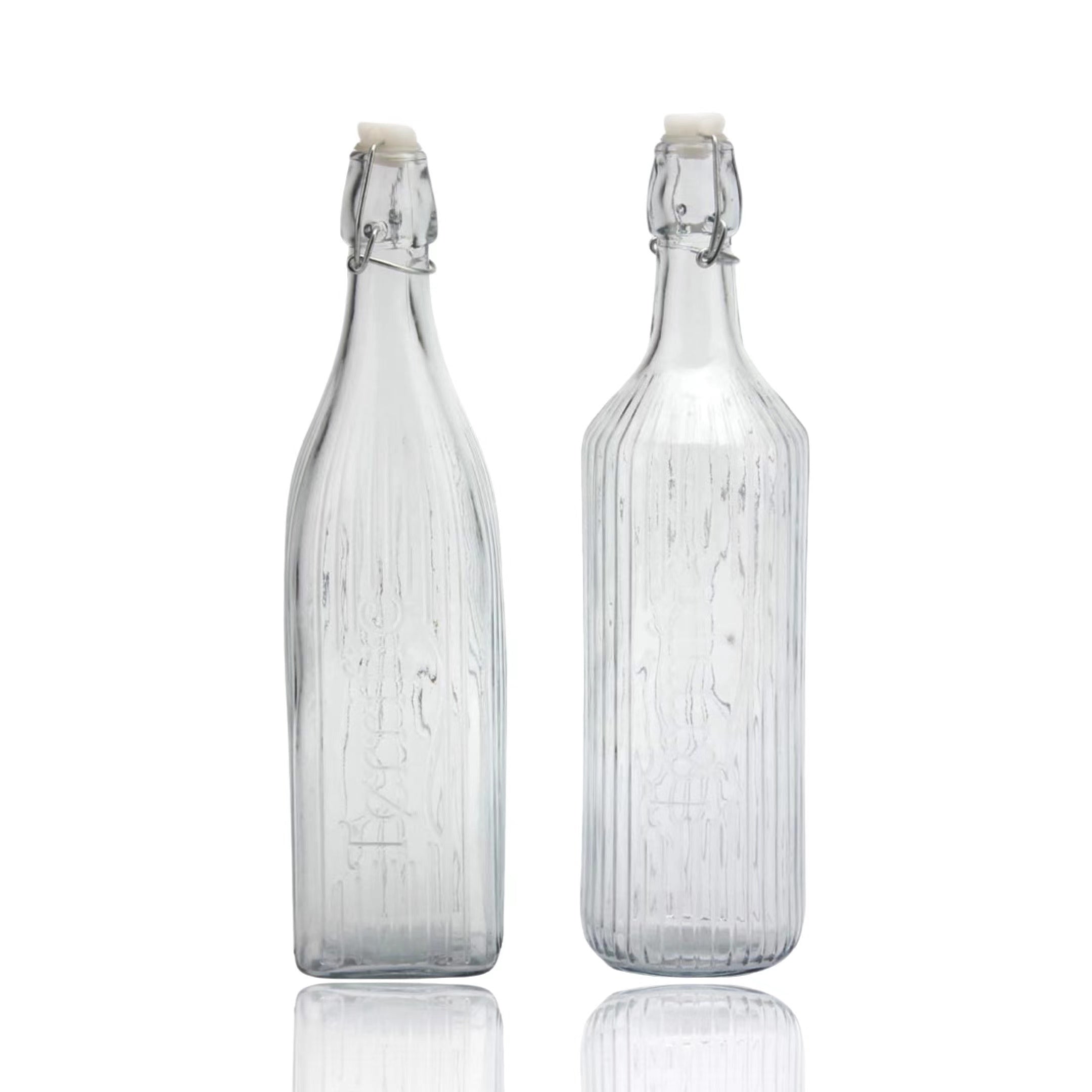 bulk 12 Clear Water Bottle Clip Top 1Lt 2 Assorted V637-GLA28378