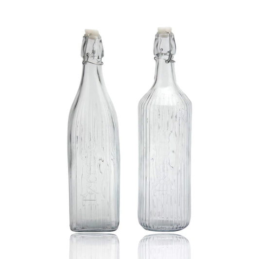 bulk 12 Clear Water Bottle Clip Top 1Lt 2 Assorted V637-GLA28378