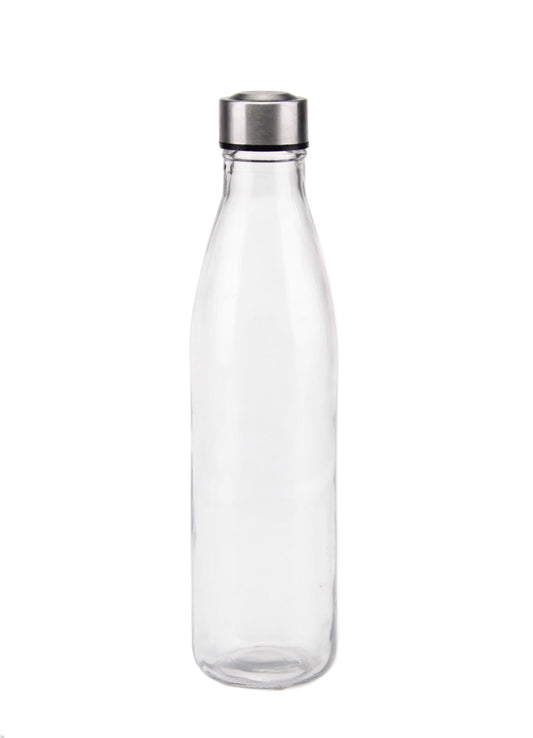 bulk 12 Clear Glass Water Bottle 1L 2 Assorted 8x31cm V637-GLA30767