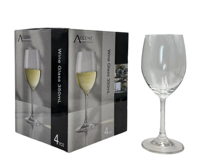 bulk 24 Clear Wine Glass in Gift Pack 350ml V637-GLA38692