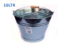 bulk 8 Galvanized Bucket w Handle 10L 28cm V637-GRT30757