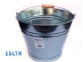 bulk 6 Galvanized Bucket w Handle 15L 33cm V637-GRT30758