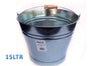 bulk 6 Galvanized Bucket w Handle 15L 33cm V637-GRT30758