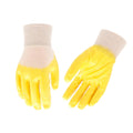 bulk 24 Yellow Nitrile Garden Gloves Coated w Interlock Liner 2 Sizes V637-GRT32796