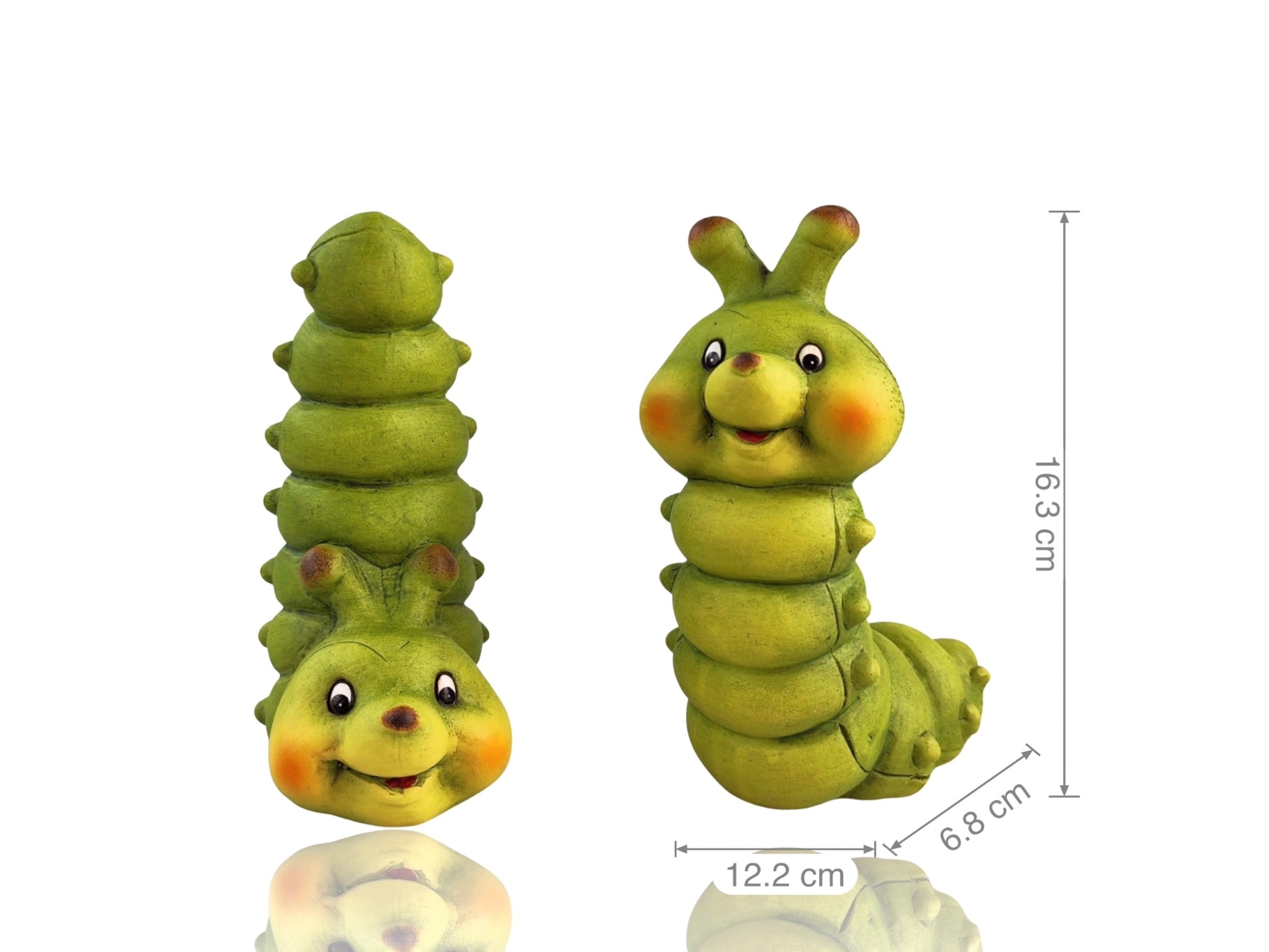 Set 2 Terracotta Caterpillar Ornament 16cm V637-GRT34229