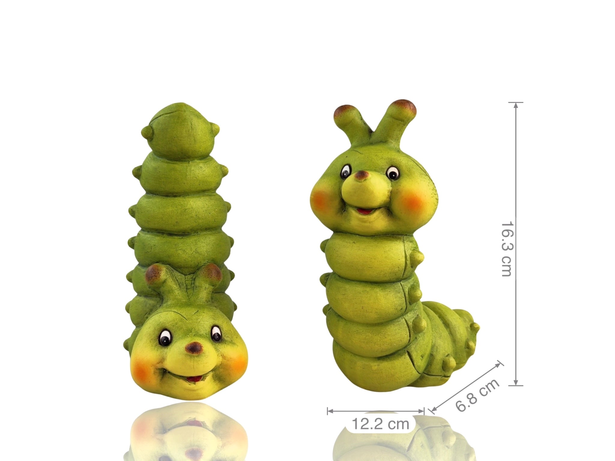 Set 2 Terracotta Caterpillar Ornament 16cm V637-GRT34229