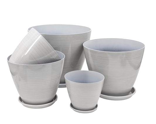 bulk 12 Brush Glazed Planter w Drainage Tray 34cm V637-GRT36992