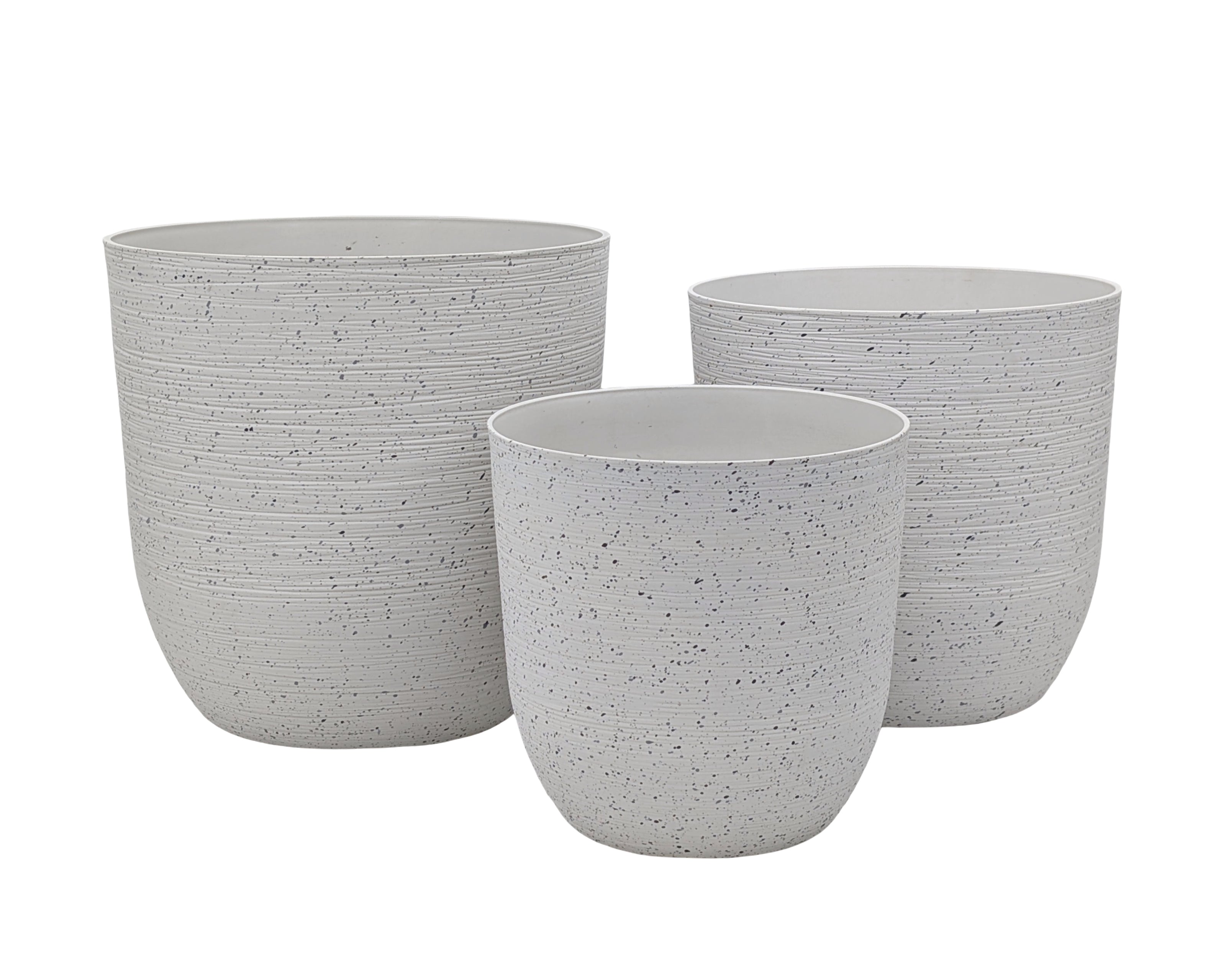 bulk 4 Sandstone Look Thick Plastic Planter Large Size 33x35cm V637-GRT38758
