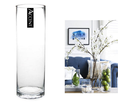bulk 6 Glass Cylinder Vase Flower 40cm V637-GVA30280