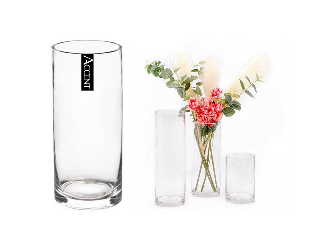 bulk 6 Glass Cylinder Vase Flower 30cm V637-GVA30282