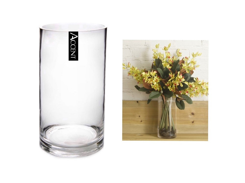 bulk 6 Glass Cylinder Decorative Vase 40cm V637-GVA30289