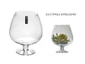 bulk 4 Glass Brandy Balloon Vase Flower 25cm V637-GVA30315