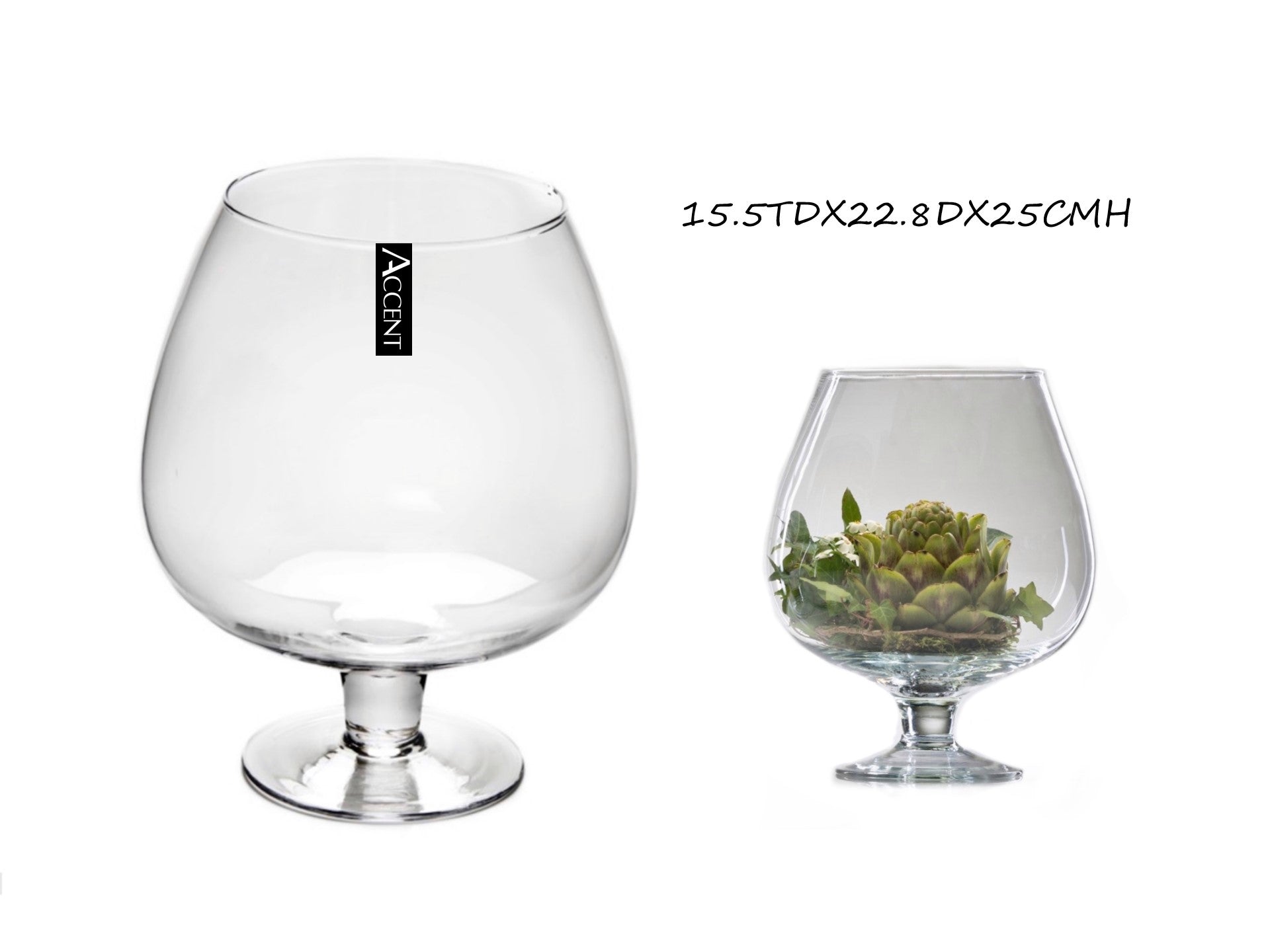 bulk 4 Glass Brandy Balloon Vase Flower 25cm V637-GVA30315