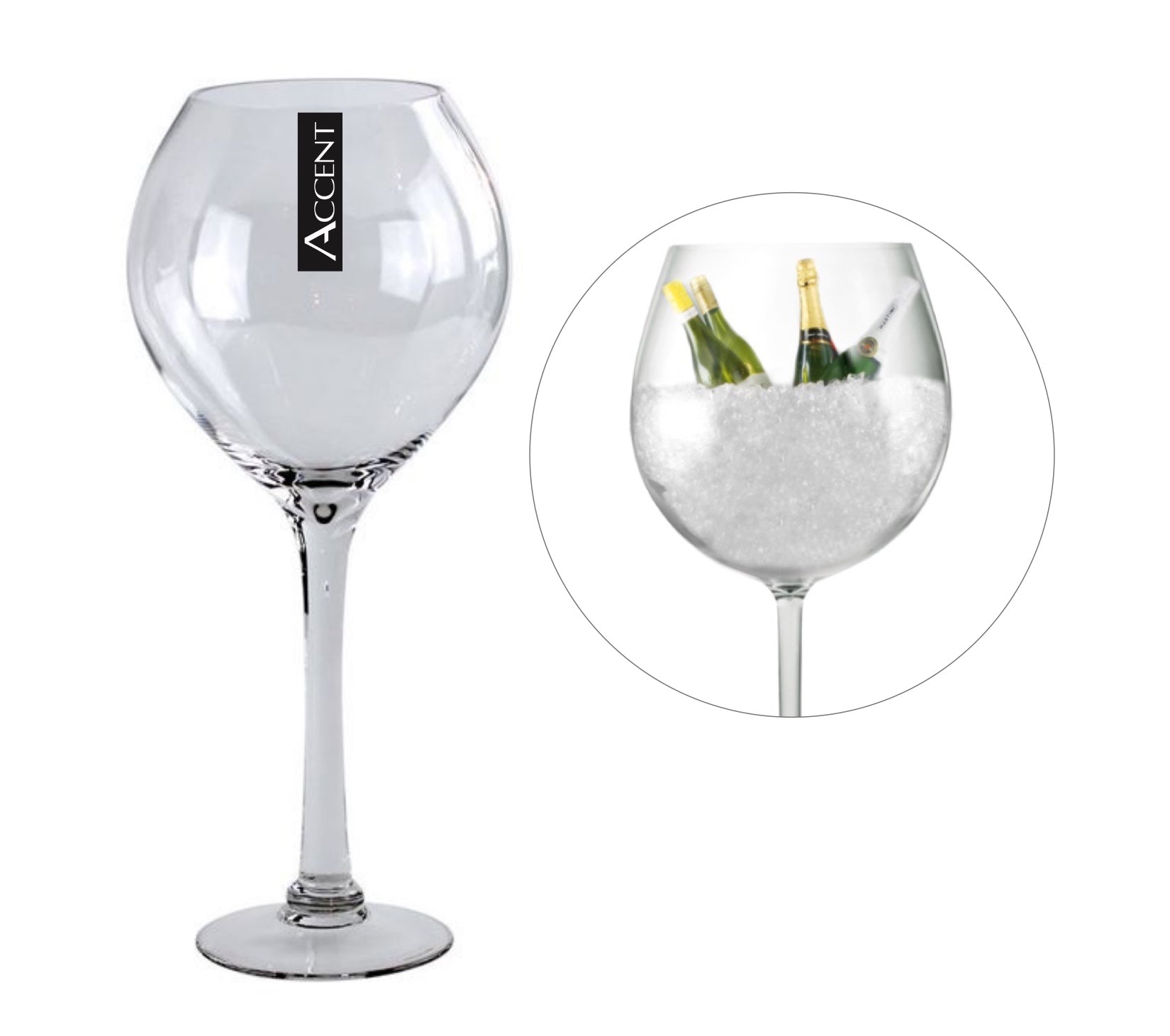 bulk 4 Glass Vase Wine Glass Flower 42cm