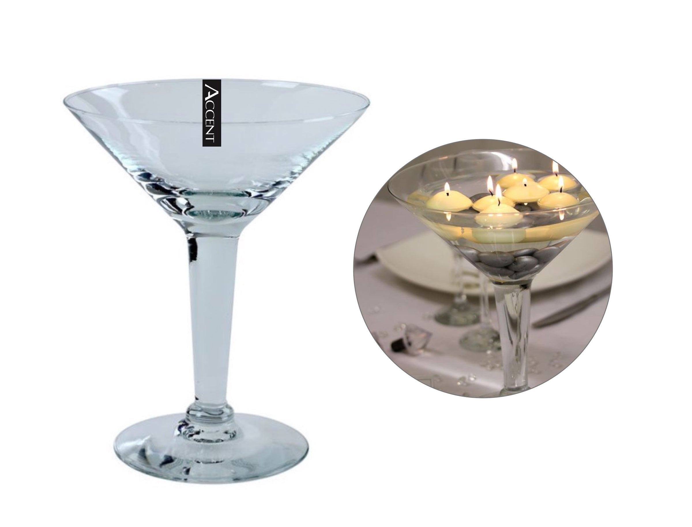 bulk 4 Glass Vase Martini 30cm V637-GVA30328