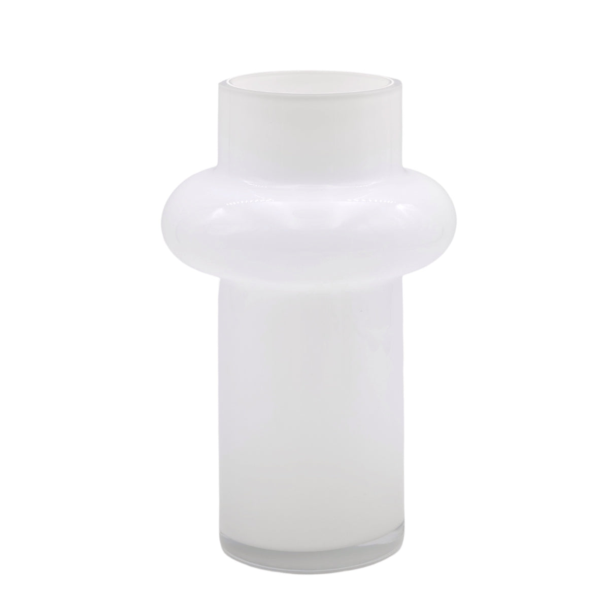 bulk 4 White Round Belly Glass Vase Tina 26cm V637-GVA37057
