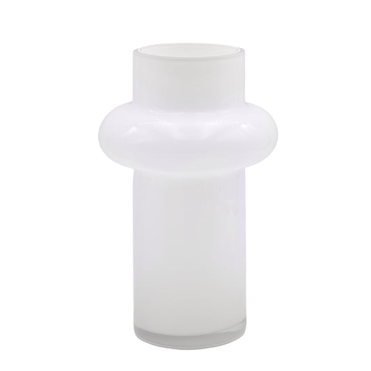 bulk 4 White Round Belly Glass Vase Tina 26cm V637-GVA37057
