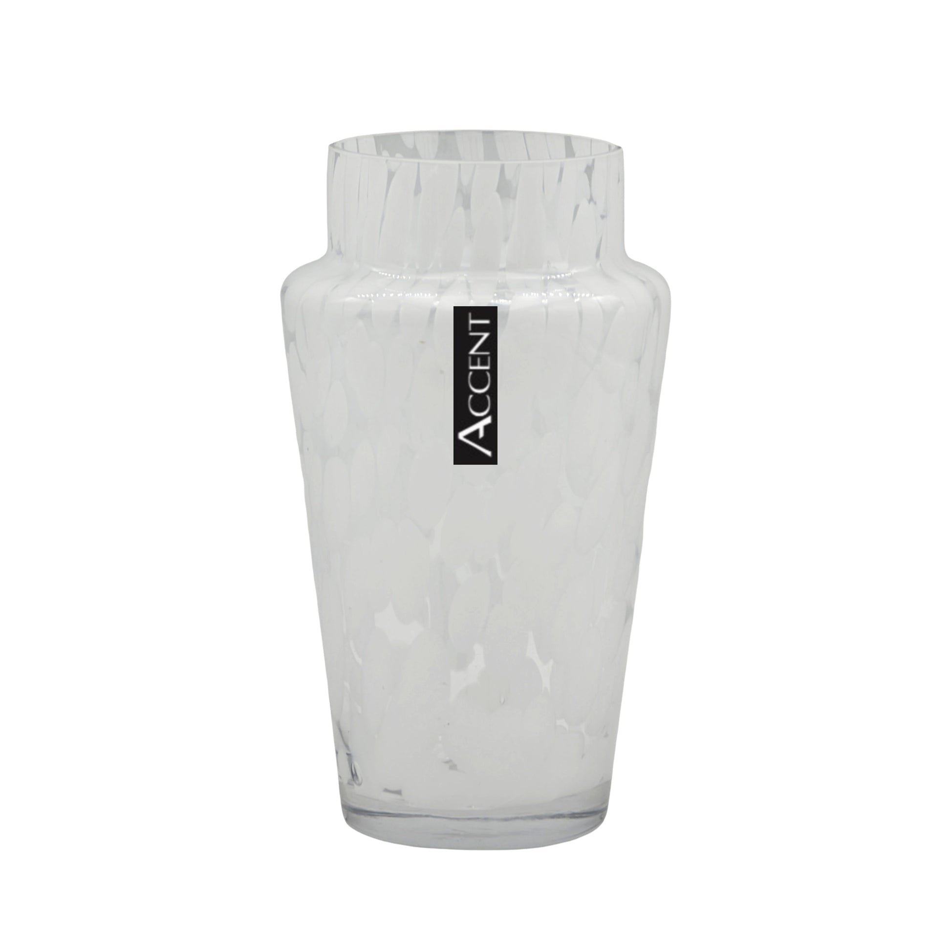bulk 6 White Speckle Tapered Vase 21cm V637-GVA38788