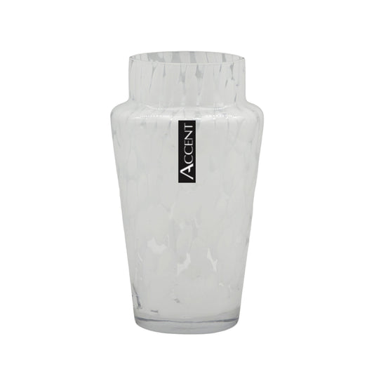 bulk 6 White Speckle Tapered Vase 21cm V637-GVA38788