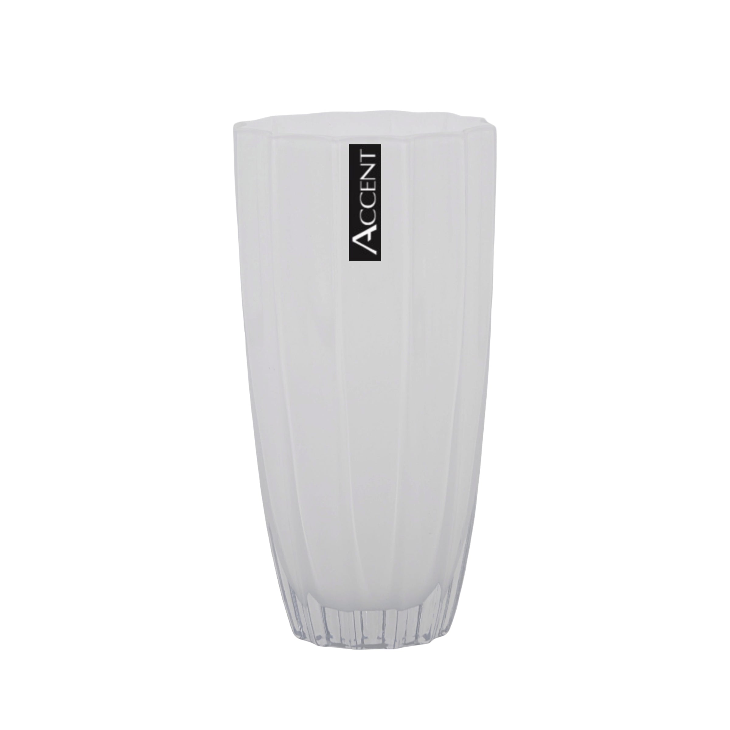 bulk 6 White Concave Ripple Vase 25cm V637-GVA38793