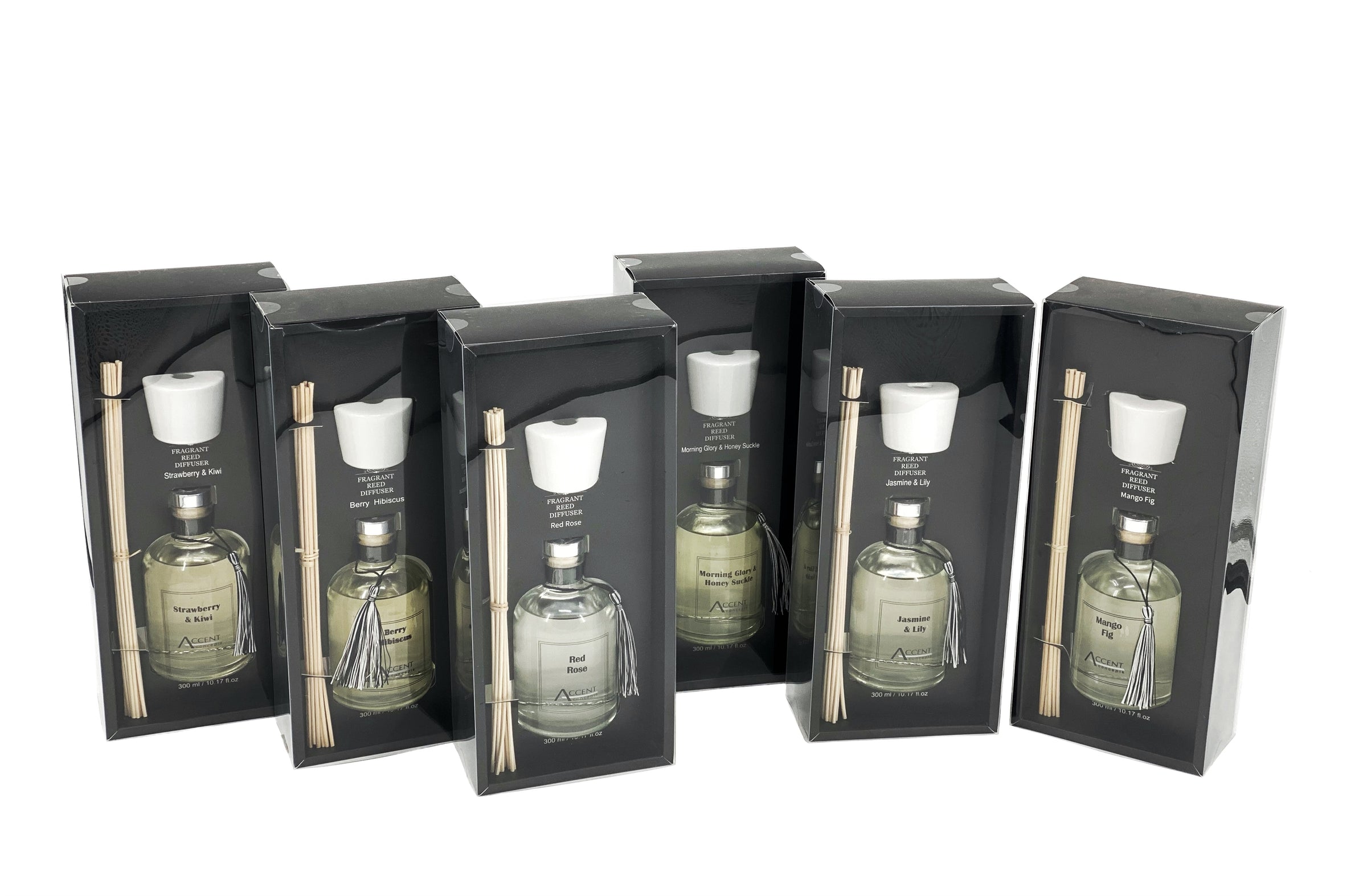 bulk 12 300ml Fragrant Oil Diffuser With Ceramic Cap Assorted Frag V637-INC0903