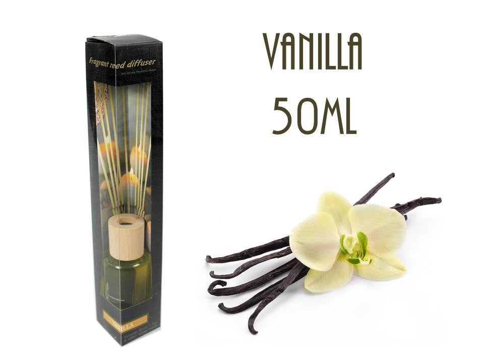 bulk 24 Scented Oil Diffuser Vanilla 50Ml 8 Rattan Sticks V637-INC22612