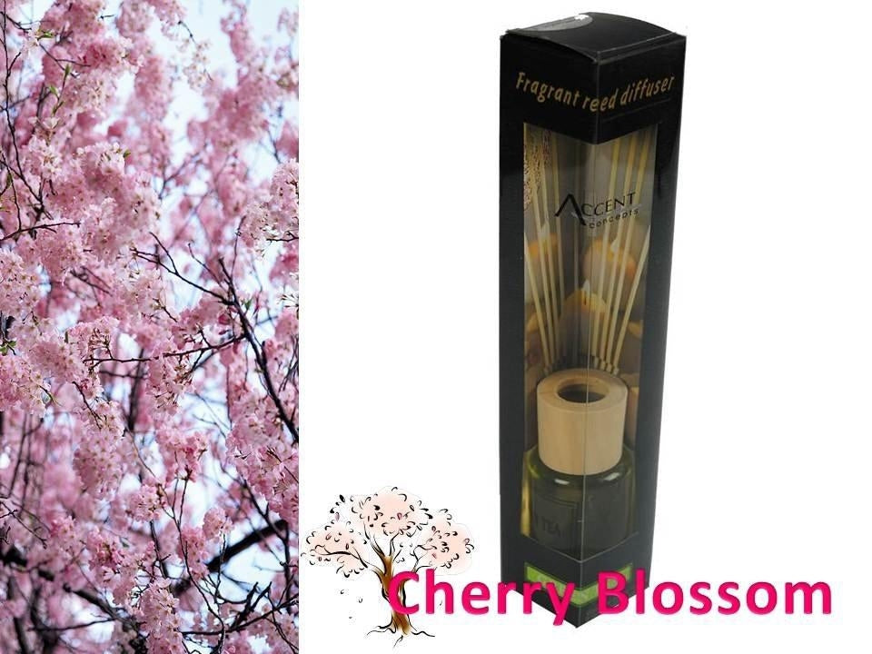 bulk 24 Scented Oil Diffuser Cherry Blossom 50ml 8 Ratten Sticks V637-INC22617