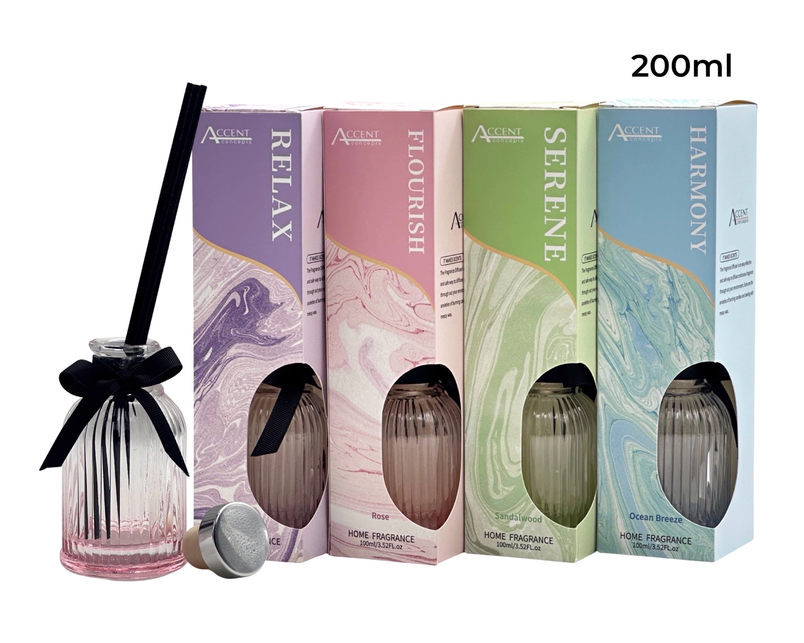 bulk 12 Wellness Fragrance Diffuser 200ml 4 Assorted V637-INC35074